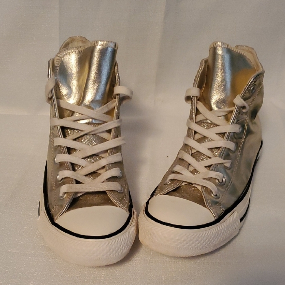 Converse Metallic Silver High-Top Sneakers
